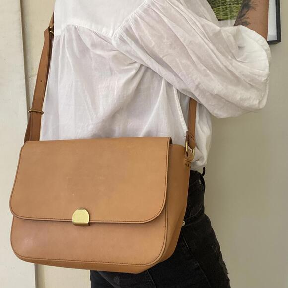 Madewell Abroad Shoulder Crossbody Leather Bag Camel - Picture 9 of 9